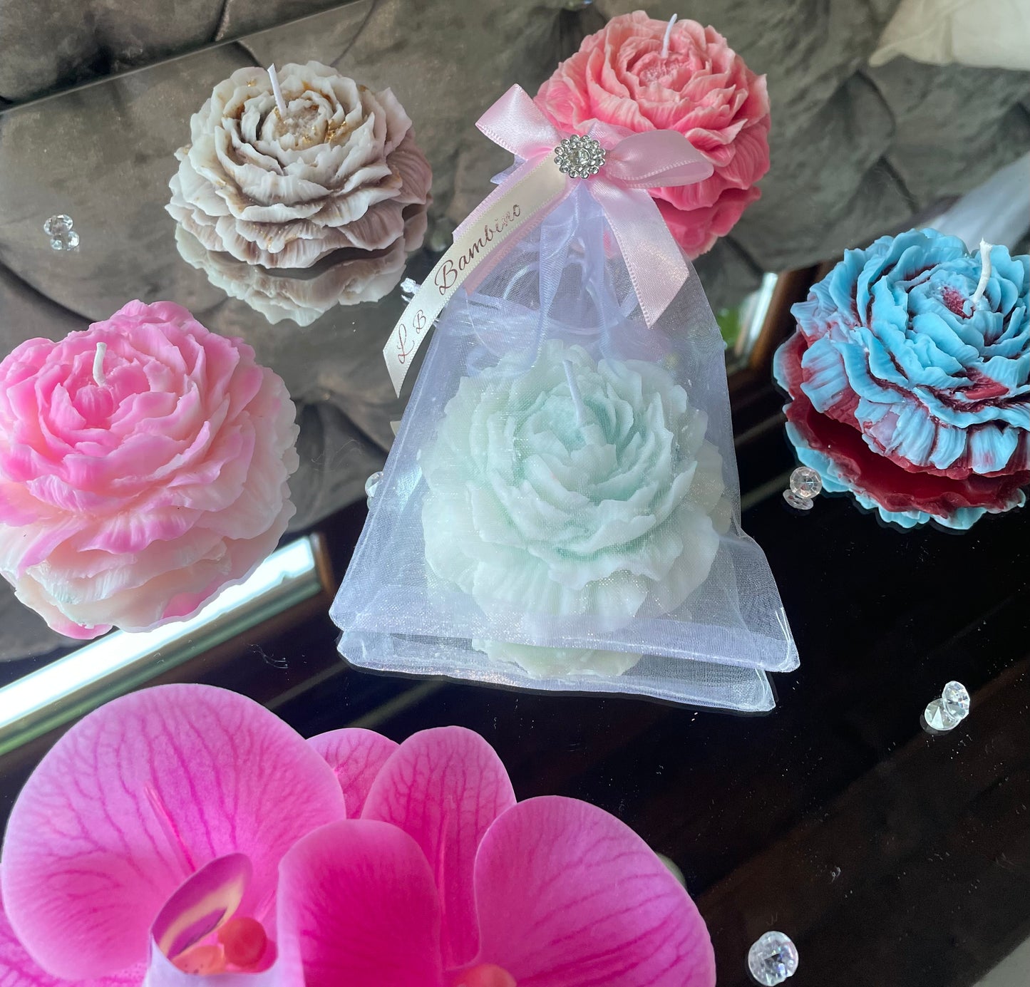 Peony Flower Candle 🌸