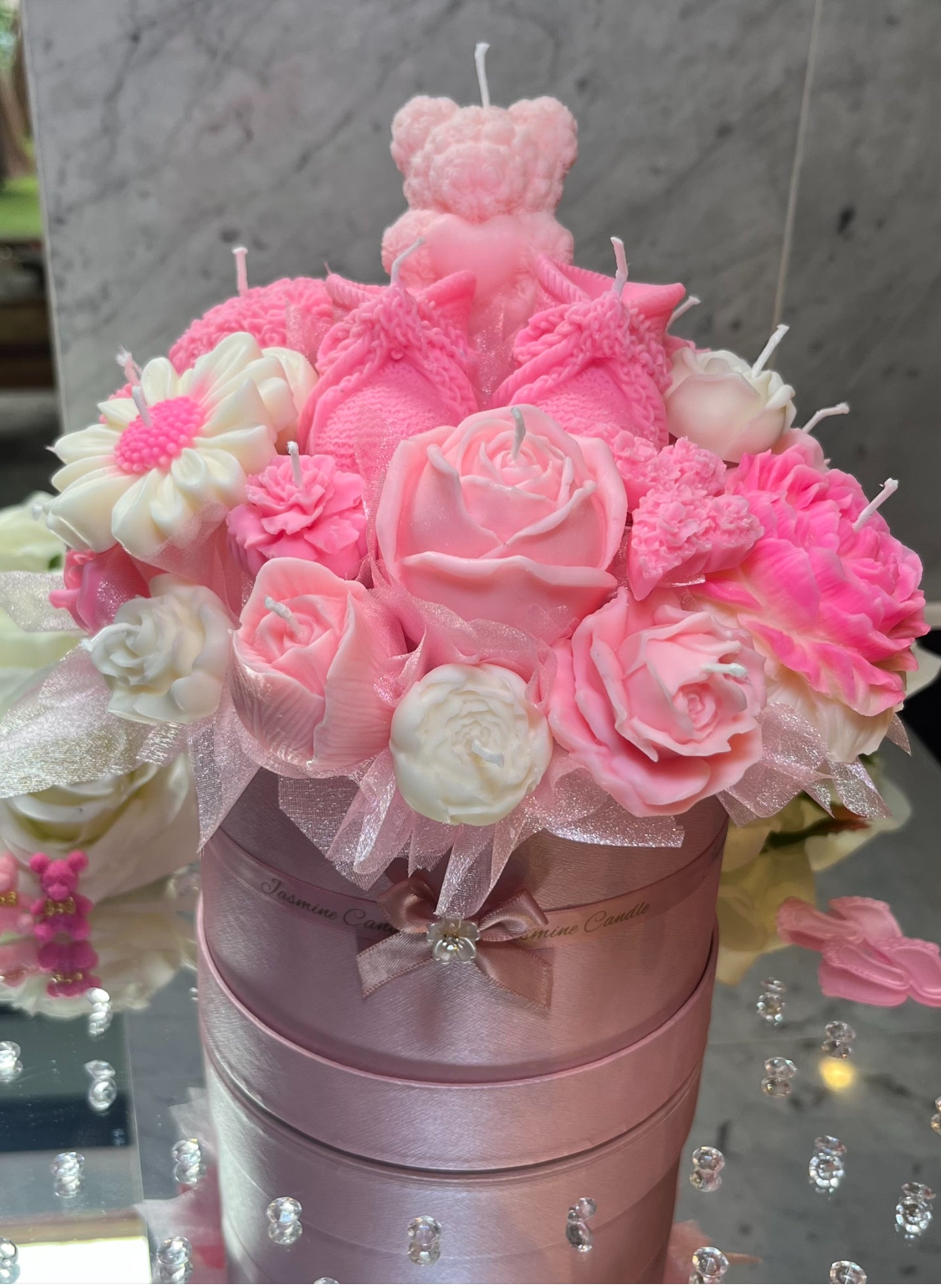 Baby Girl Candle Bouquet 🩷🍼
