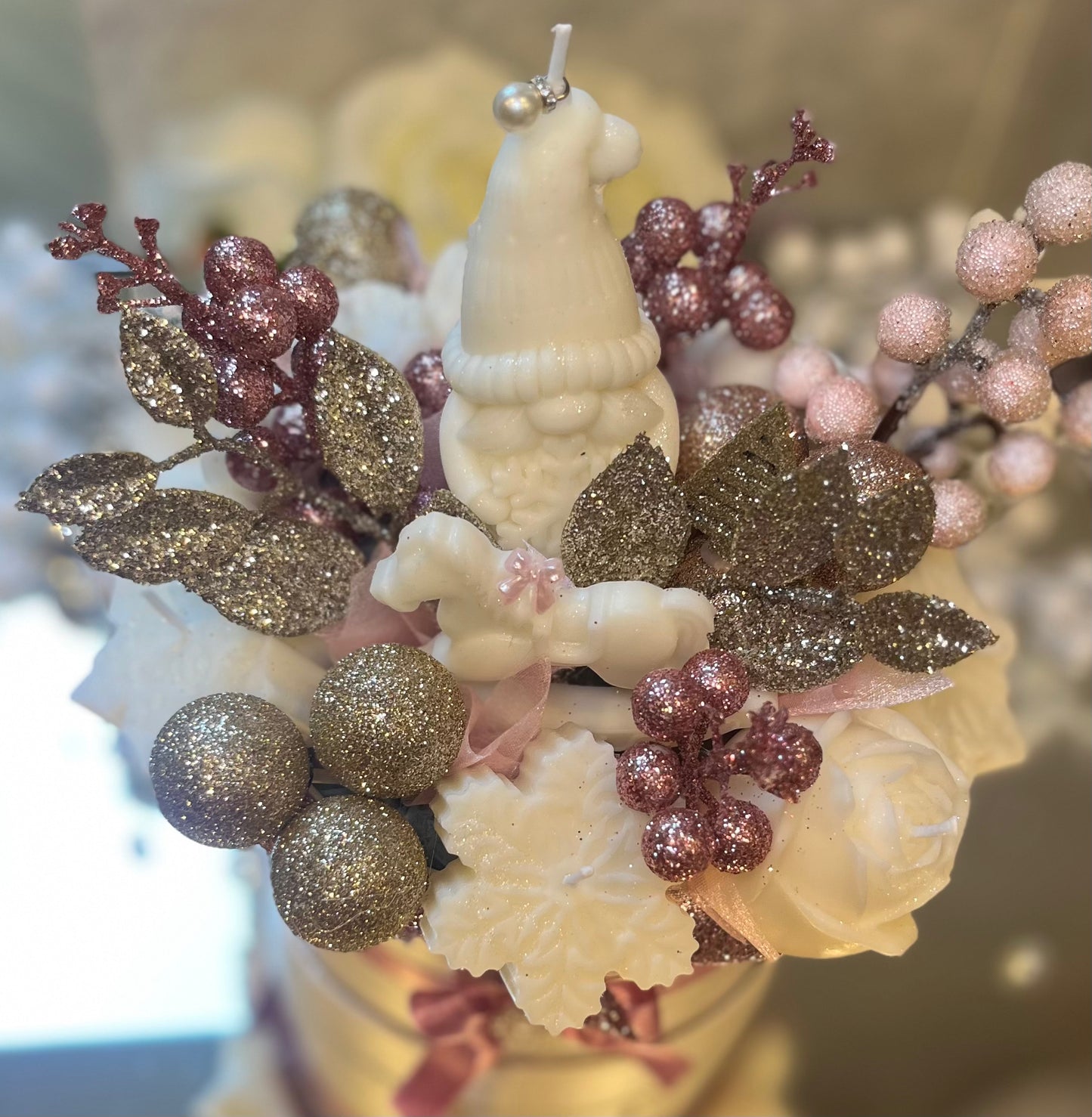 Rose Champagne Candle Bouquet