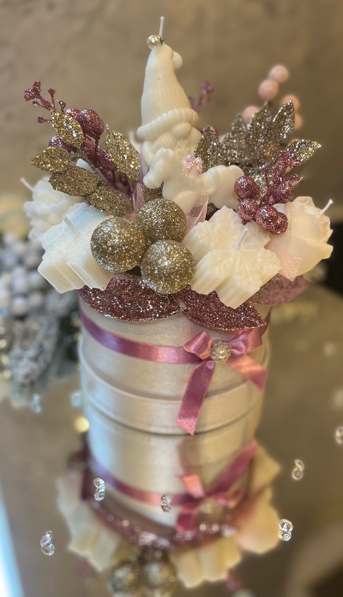 Rose Champagne Candle Bouquet